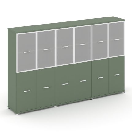 Concept Шкаф 3 широкие секции, 4 ниши CN.STS-432 RMW W Кобо/Металл Белый/Сатин 2500*420*1554