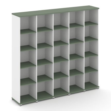 Concept Стеллаж 5 узких секций, 5 ниш CN.STU-550 Кобо/Белый Бриллиант/Металл Белый 2084*420*1922