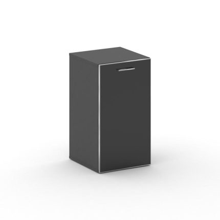 Fresco Шкаф узкий низкий правый FR.SU-302 (R) black Базальт UM/Лакобель Черный/Хром 450*460*807