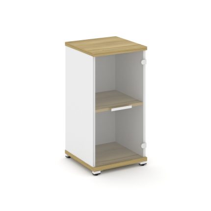 Concept Шкаф 1 узкая секция, 2 ниши CN.STU.E-213 SP W Дуб Винченцо/Белый Бриллиант/Металл Белый/Проз