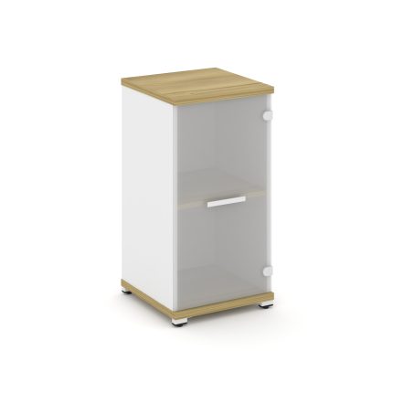 Concept Шкаф 1 узкая секция, 2 ниши CN.STU.E-213 SM W Дуб Винченцо/Белый Бриллиант/Металл Белый/Сати