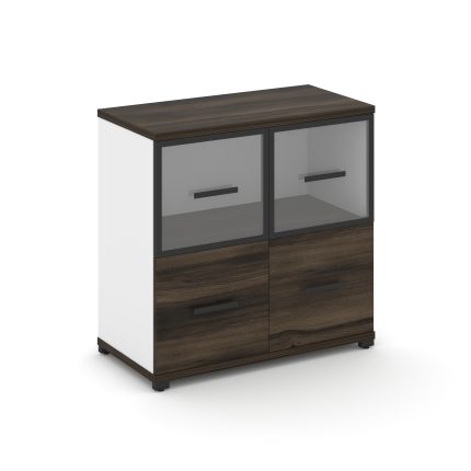 Concept Шкаф 1 широкая секция, 2 ниши CN.STS-212 RPB B Дуб Мали/Белый Бриллиант/Металл Черный/Прозра