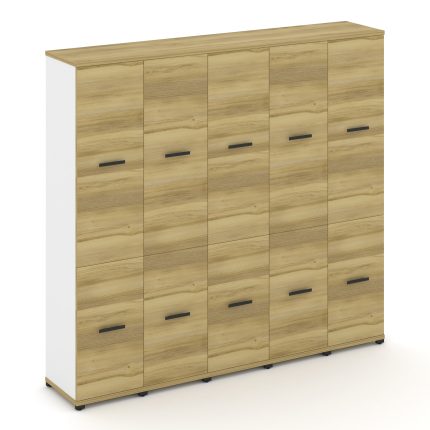 Concept Шкаф 5 узких секций, 5 ниш CN.STU-552 B Дуб Винченцо/Белый Бриллиант/Металл Черный 2084*420*