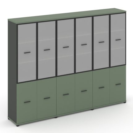 Concept Шкаф 3 широкие секции, 5 ниш CN.STS-532 RMB A Кобо/Антрацит/Металл Антрацит/Сатин 2500*420*1