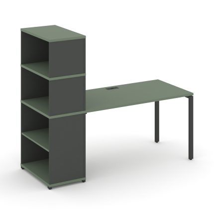 Concept Стол рабочий с опорным стеллажом с надставкой выс. CN.SP-216 Кобо/Антрацит/Металл Антрацит 2