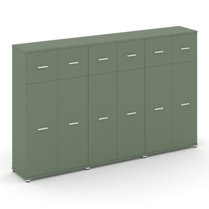 Concept Шкаф 3 широкие секции, 4 ниши CN.STS-434 W Кобо/Металл Белый 2500*420*1554