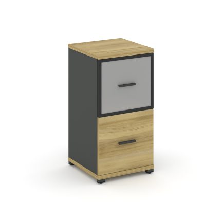 Concept Шкаф 1 узкая секция, 2 ниши CN.STU-212 RMB A Дуб Винченцо/Антрацит/Металл Антрацит/Сатин 420