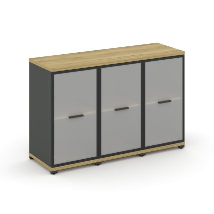 Concept Шкаф 3 узкие секции, 2 ниши CN.STU-233 RMB A Дуб Винченцо/Антрацит/Металл Антрацит/Сатин 125