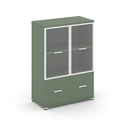 Concept Шкаф 1 широкая секция, 3 ниши CN.STS-312 RPW W Кобо/Металл Белый/Прозрачный 836*420*1186