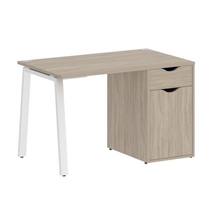 Home Office Стол письменный VR.SP-3-118.1.A Дуб Аттик/Металл Белый 1180*720*750