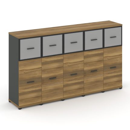 Concept Шкаф 5 узких секций, 3 ниши CN.STU-354 RMB A Сандал Янтарный/Антрацит/Металл Антрацит/Сатин