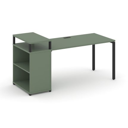 Concept Стол рабочий с опорным стеллажом с верх. горизонтом  CN.SP-205 Кобо/Металл Черный 1400*720*9