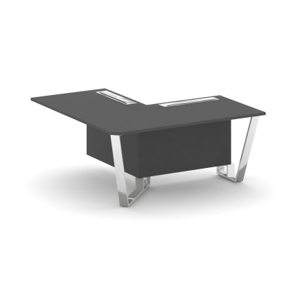 Steel Meet Проходной угловой модуль левый MD-PR.B.SPPOU-16(L) Антрацит/Нержавеющая Сталь/Хром 1600*1