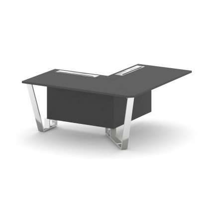 Steel Meet Проходной угловой модуль правый MD-PR.B.SPPOU-16(R) Антрацит/Нержавеющая Сталь/Хром 1600*