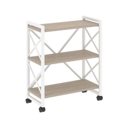 Loft Стеллаж на колесных опорах-3 полки VR.L-MST.K-3.8 Дуб Аттик/Металл Белый 800*400*968