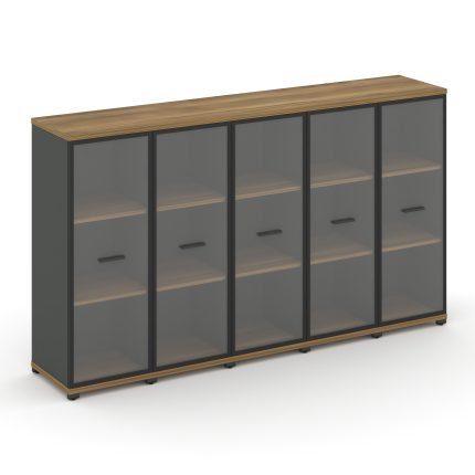 Concept Шкаф 5 узких секций, 3 ниши CN.STU-356 RPB A Сандал Янтарный/Антрацит/Металл Антрацит/Прозра