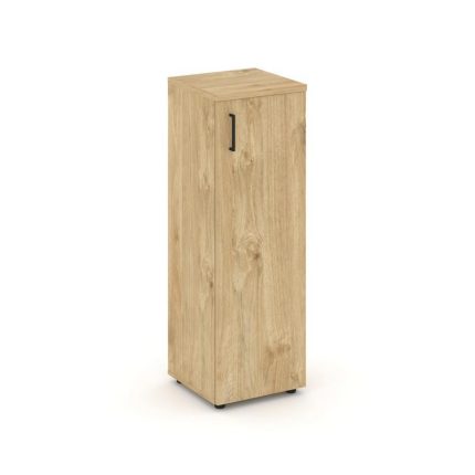 Style Project Шкаф средний узкий SN.STU-204(R) Тиквуд Светлый/Черный Ручки 400*400*1203