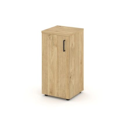 Style Project Шкаф низкий узкий SN.STU.E-301(L) Тиквуд Светлый/Черный Ручки 400*400*833