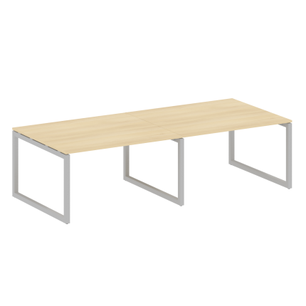 Metal System Quattro Переговорный стол (2 столешницы) на О-образном м/к 50БО.ПРГ-2.3 Акация Лорка/Ме