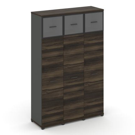 Concept Шкаф 3 узкие секции, 5 ниш CN.STU-537 RPB A Дуб Мали/Антрацит/Металл Антрацит/Прозрачный 125