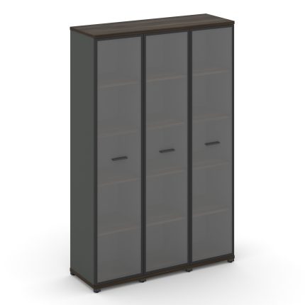 Concept Шкаф 3 узкие секции, 5 ниш CN.STU-538 RPB A Дуб Мали/Антрацит/Металл Антрацит/Прозрачный 125