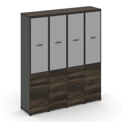 Concept Шкаф 4 узкие секции, 5 ниш CN.STU-542 RMB A Дуб Мали/Антрацит/Металл Антрацит/Сатин 1668*420