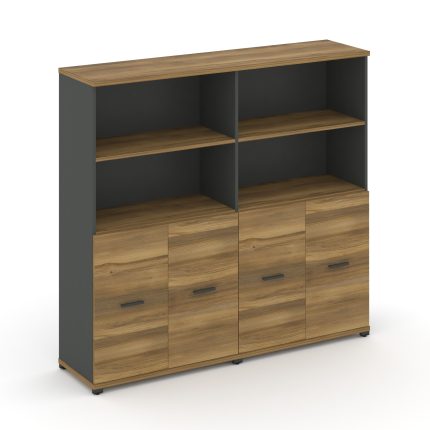 Concept Шкаф 2 широкие секции, 4 ниши CN.STS-421 A Сандал Янтарный/Антрацит/Металл Антрацит 1668*420