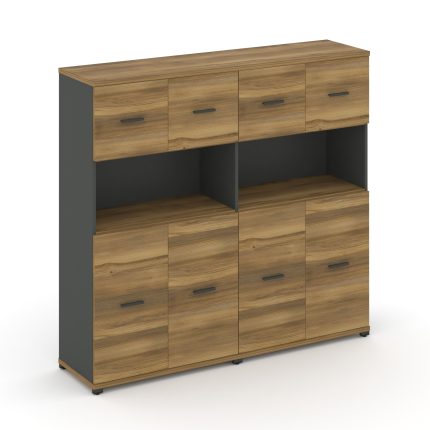 Concept Шкаф 2 широкие секции, 4 ниши CN.STS-425 A Сандал Янтарный/Антрацит/Металл Антрацит 1668*420