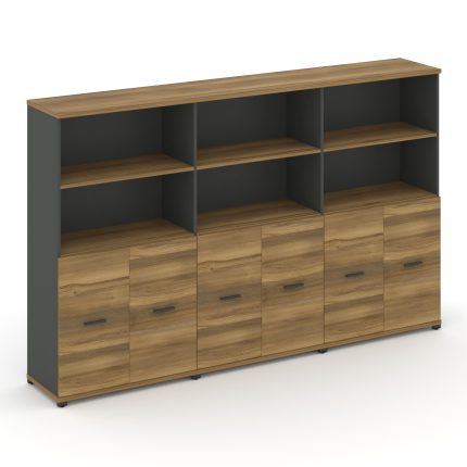 Concept Шкаф 3 широкие секции, 4 ниши CN.STS-431 A Сандал Янтарный/Антрацит/Металл Антрацит 2500*420