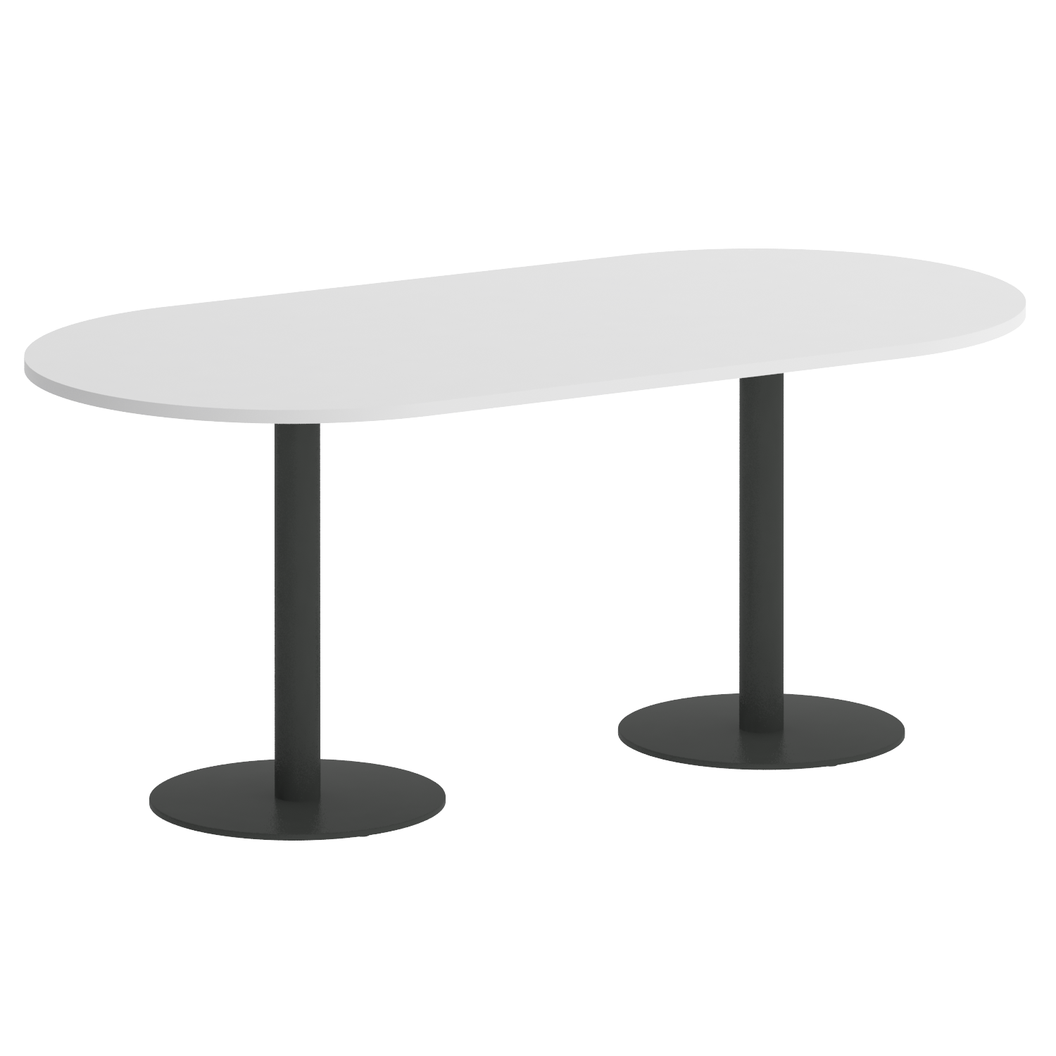 Home Office Стол овальный VR.SP-5-180.1 Белый Бриллиант/Металл Антрацит 1800*900*753
