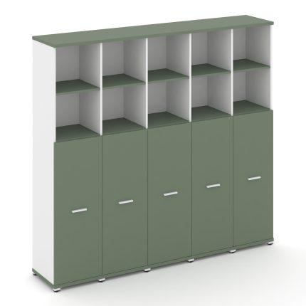 Concept Шкаф 5 узких секций, 5 ниш CN.STU-554 W Кобо/Белый Бриллиант/Металл Белый 2084*420*1922