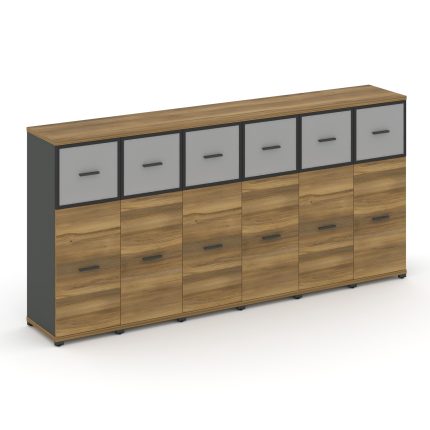 Concept Шкаф 6 узких секций, 3 ниши CN.STU-364 RMB A Сандал Янтарный/Антрацит/Металл Антрацит/Сатин