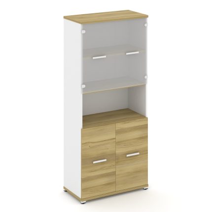 Concept Шкаф 1 широкая секция, 5 ниш CN.STS.E-513 SM W Дуб Винченцо/Белый Бриллиант/Металл Белый/Сат