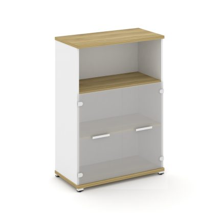 Concept Шкаф 1 широкая секция, 3 ниши CN.STS.E-313 SM W Дуб Винченцо/Белый Бриллиант/Металл Белый/Са