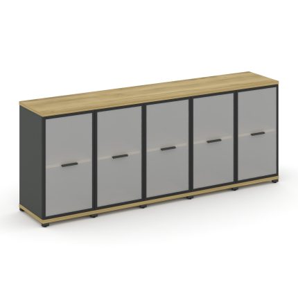 Concept Шкаф 5 узких секций, 2 ниши CN.STU-253 RMB A Дуб Винченцо/Антрацит/Металл Антрацит/Сатин 208