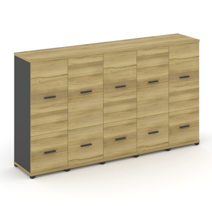 Concept Шкаф 5 узких секций, 3 ниши CN.STU-352 A Дуб Винченцо/Антрацит/Металл Антрацит 2084*420*1186