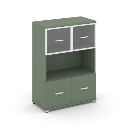 Concept Шкаф 1 широкая секция, 3 ниши CN.STS-315 RPW W Кобо/Металл Белый/Прозрачный 836*420*1186