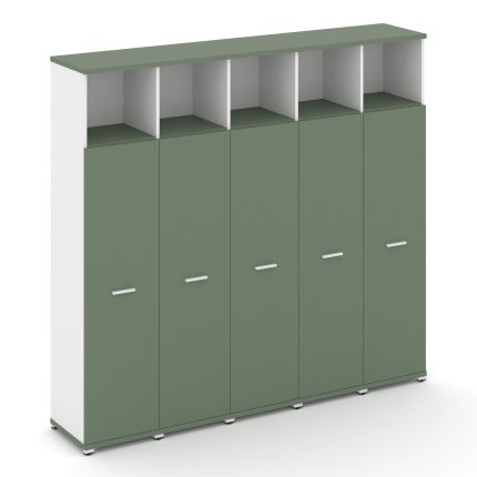 Concept Шкаф 5 узких секций, 5 ниш CN.STU-556 W Кобо/Белый Бриллиант/Металл Белый 2084*420*1922