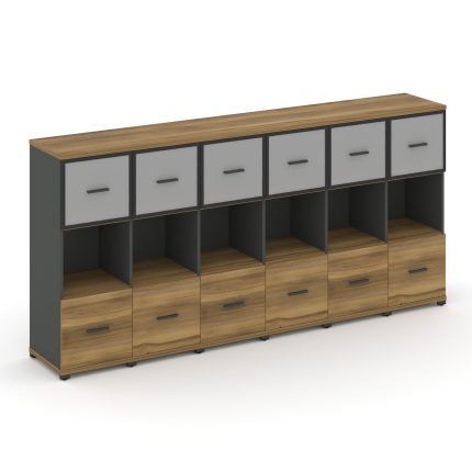 Concept Шкаф 6 узких секций, 3 ниши CN.STU-365 RMB A Сандал Янтарный/Антрацит/Металл Антрацит/Сатин