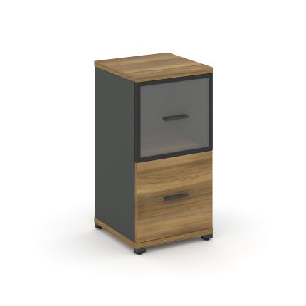 Concept Шкаф 1 узкая секция, 2 ниши CN.STU-212 RPB A Сандал Янтарный/Антрацит/Металл Антрацит/Прозра