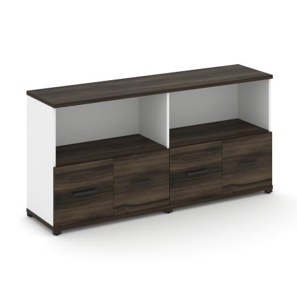 Concept Шкаф 2 широкие секции, 2 нишии CN.STS-221 B Дуб Мали/Белый Бриллиант/Металл Черный 1668*420*