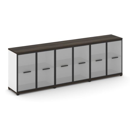 Concept Шкаф 3 широкие секции, 2 ниши CN.STS-233 RMB B Дуб Мали/Белый Бриллиант/Металл Черный/Сатин