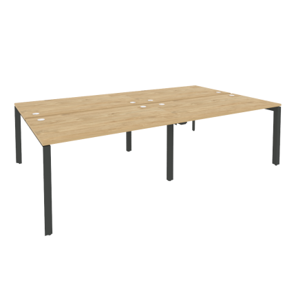 Onix Рабочая станция на П-образном м/к O.MP-D.RS-4.3.8 Тиквуд Светлый/Металл Антрацит 2760*1635*750