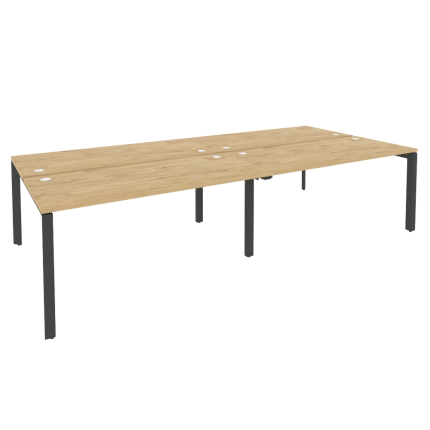 Onix Рабочая станция на П-образном м/к O.MP-D.RS-4.4.7 Тиквуд Светлый/Металл Антрацит 3160*1475*750
