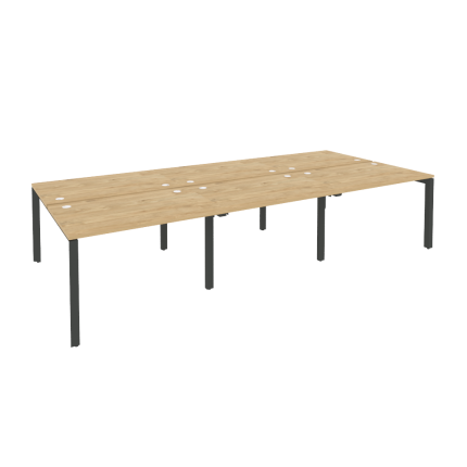 Onix Рабочая станция на П-образном м/к O.MP-D.RS-6.2.8 Тиквуд Светлый/Металл Антрацит 3540*1635*750