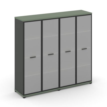 Concept Шкаф 2 широкие секции, 4 ниши CN.STS-426 RMB A Кобо/Антрацит/Металл Антрацит/Сатин 1668*420*