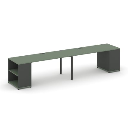 Concept Рабочая станция с опорными стеллажами CN.ORS-203 Кобо/Антрацит/Металл Антрацит 3600*720*750