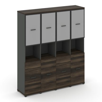 Concept Шкаф 4 узкие секции, 5 ниш CN.STU-543 RMB A Дуб Мали/Антрацит/Металл Антрацит/Сатин 1668*420