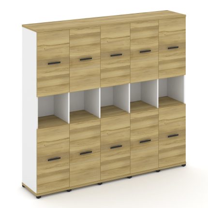 Concept Шкаф 5 узких секций, 5 ниш CN.STU-553 B Дуб Винченцо/Белый Бриллиант/Металл Черный 2084*420*