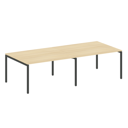 Metal System Quattro Переговорный стол (2 столешницы) на П-образном м/к 40БП.ПРГ-2.3 Акация Лорка/Ме